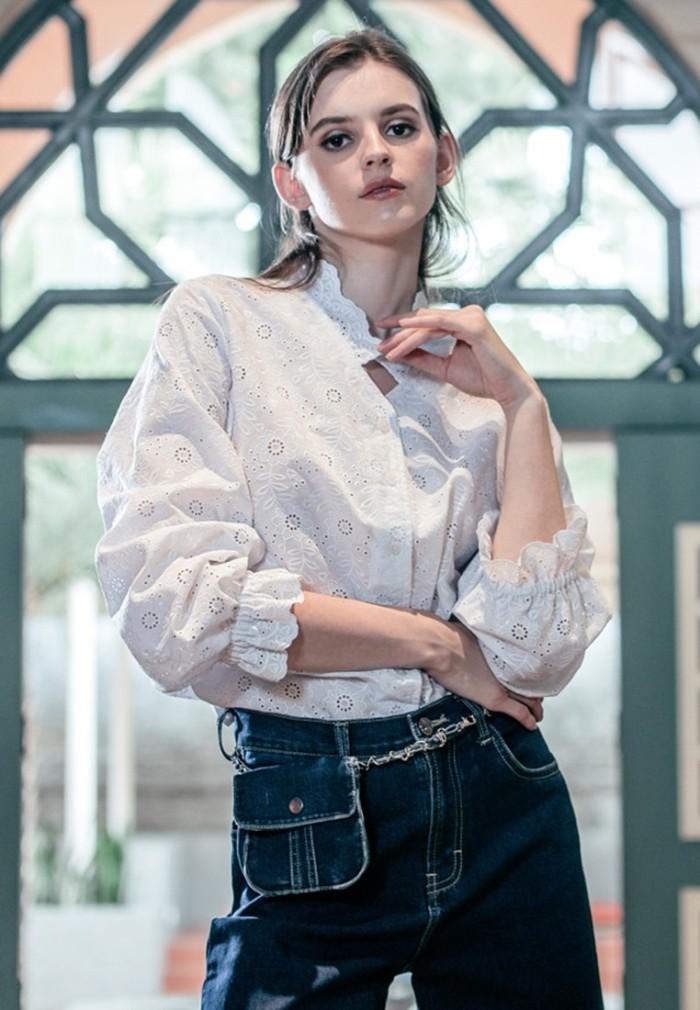 Triset ARLENNA BLOUSE TR3094200 Blouse Wanita Putih Ukuran M