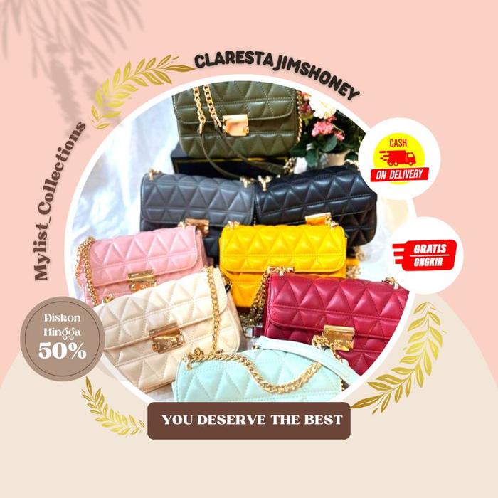 JIMSHONEY CLARESTA BAG FREE BOX -TAS SELEMPANG JH ORI SURABAYA
