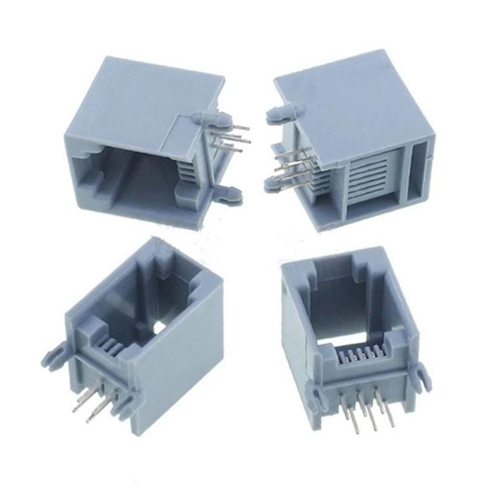 Duere 10 Buah/Lot Aksesoris Aksesoris Kristal 6Pin ... Rj11-6P6C Soket