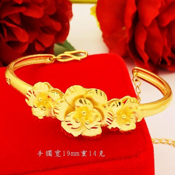 Endapan Emas Gelang Perempuan Euro Berlapis 24K Emas Palsu Emas