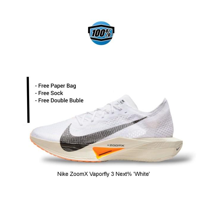 sepatu Nike ZoomX Vaporfly Next% 3 ' White ' Sneakers Pria