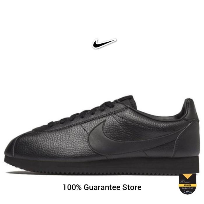 Sepatu Nike Classic Cortez Leather ' Black Antrachite ' Sneakers Pria