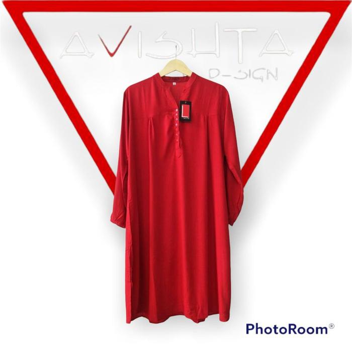 Tunik Polos Rayon Merah Cabe Tunik Katun Rayon Tunik Polos Jumbo