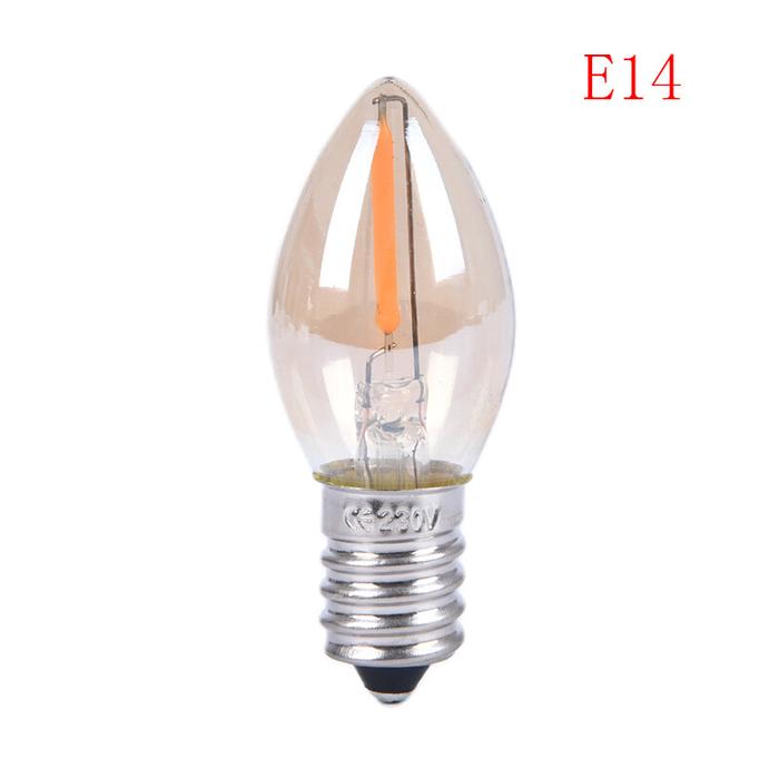 AM ~ Bohlam Led E14/E12 C7, Lampu Filamen LED 0.5W Bohlam