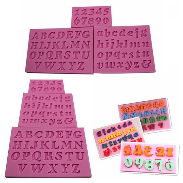 AM ~ NIC 3 Pcs Baru Mini Huruf Nomor Silikon Handmade Fondant