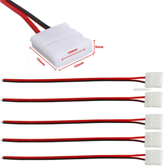 AM ~ Kabel PCB 3528/5050, 10 Buah Konektor Strip LED 2 Pin