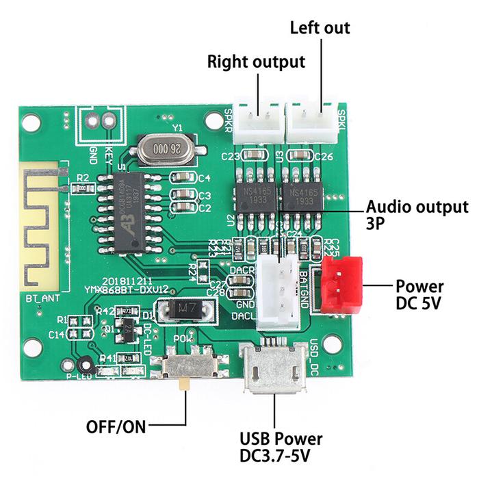 AM ~ Qcici Papan Amplifier Bluetooth 5.0 Mini, Modul Audio Dekoder Amp