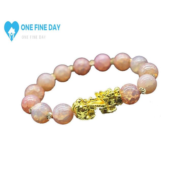 Gelang Jimat Keberuntungan Model Naga Warna Emas Untuk Pria/Wanita