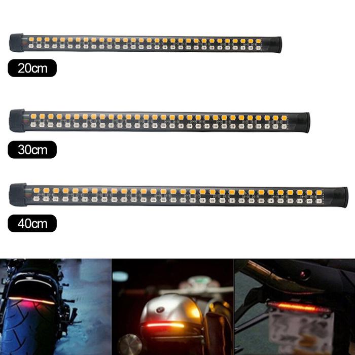 Strip Lampu Sepeda Motor, Lampu Ekor Rem Berhenti Mengalir Air Sein