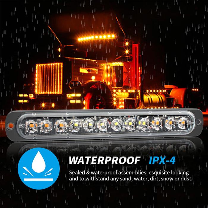 12 Lampu Led Otomatis 12-24V Darurat Berkedip Stroboskop Strobo Sisi