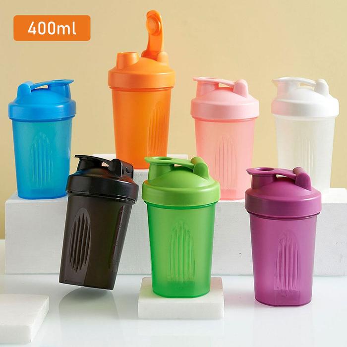 Botol Pengocok Bubuk Protein Portabel , 400Ml Anti Bocor Olahraga