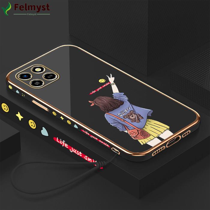 Sarung Ponsel Infinix Smart 6 Hd X6512Sarung Ponsel Lunak Pola Tepi
