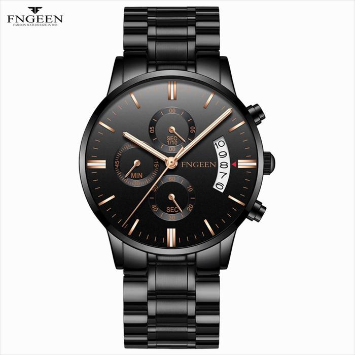 Jam Tangan Pria Analog Date FNGEEN 5055 Water Resist Stainless Steel