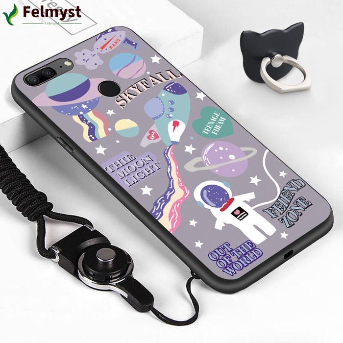 Casing Ponsel Untuk Honor 9 Lite, Gambar Kartun Kosmik Planet Pesawat