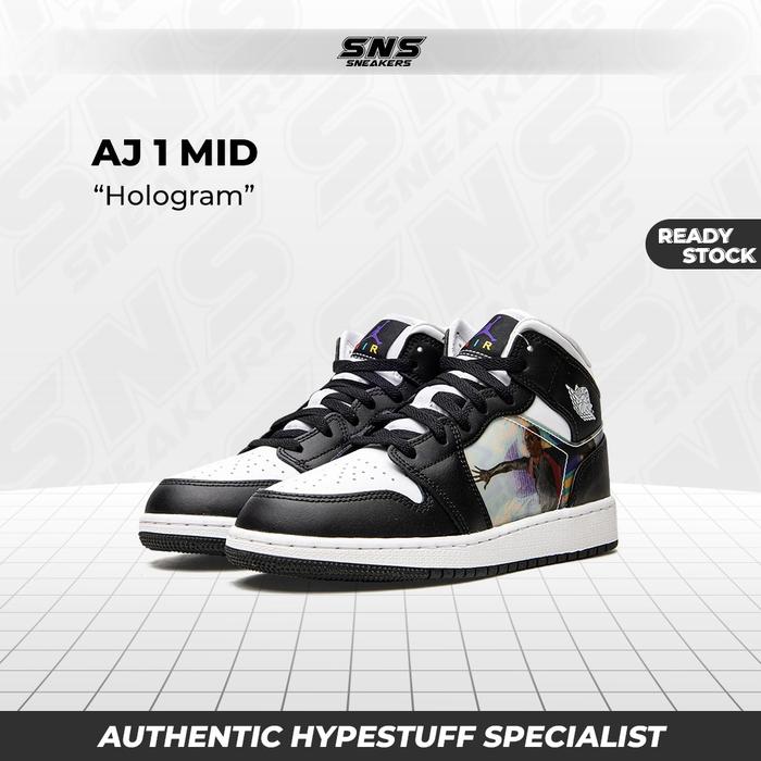 Nike Air Jordan 1 Mid Hologram GS BNIB 100% Authentic Original
