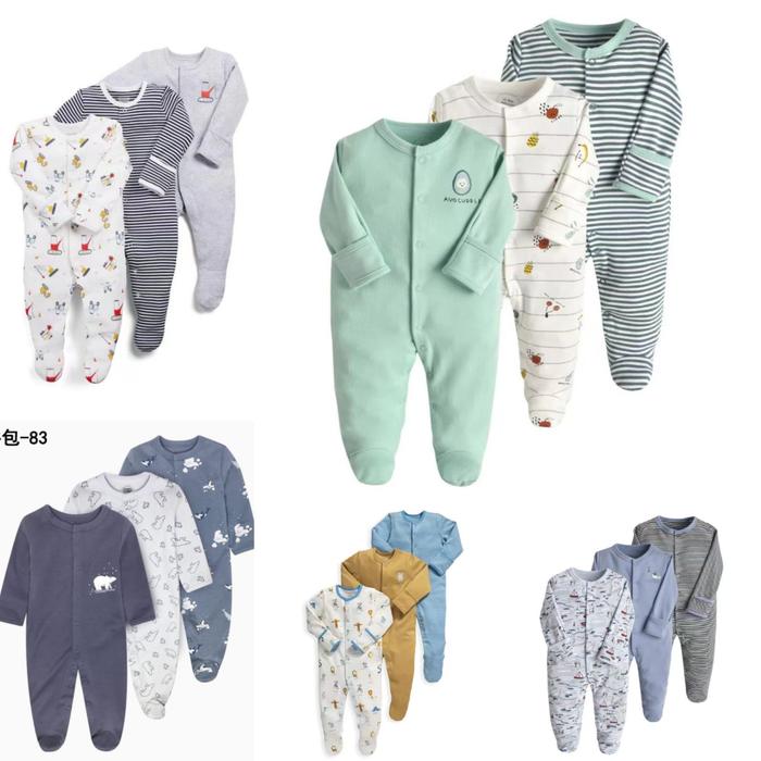 Mamas Papas SleepSuit / Piyama Newborn Laki Laki / Bundle 3 Pcs
