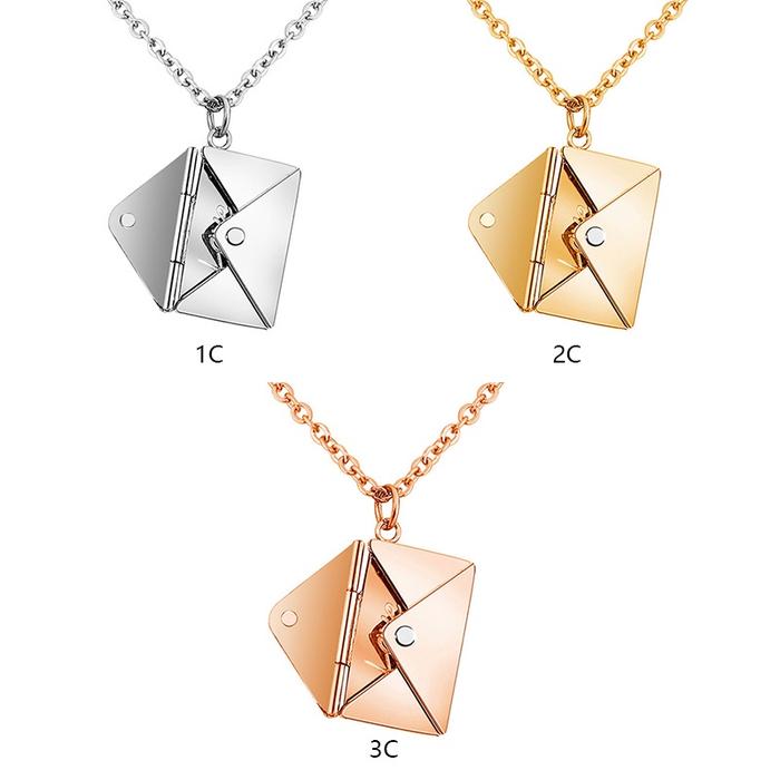Kalung Amplop Love You, Kalung Liontin Amplop Huruf Love