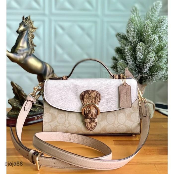 Shoulder Bag Top Handle Coach Kleo In Signature White