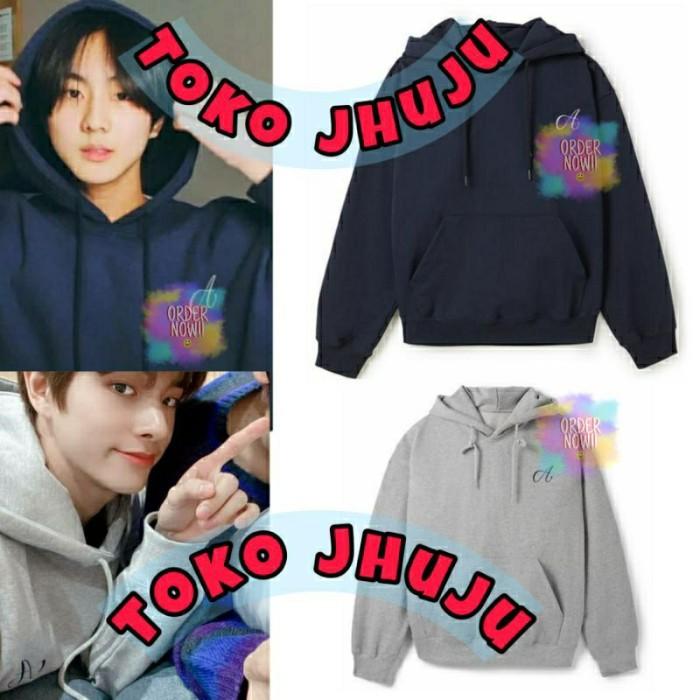 Hoodie Jumper Jungwon & Jake Engene style A signature Logo small