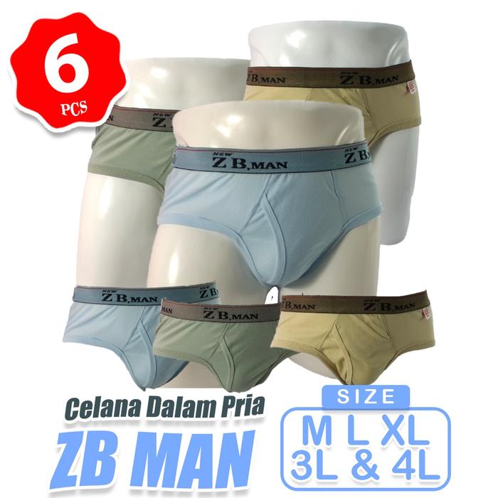 6 Pcs Zb Man Karet | Celana Dalam Zb Man Karet | Cd Pria Zb Man | Cd