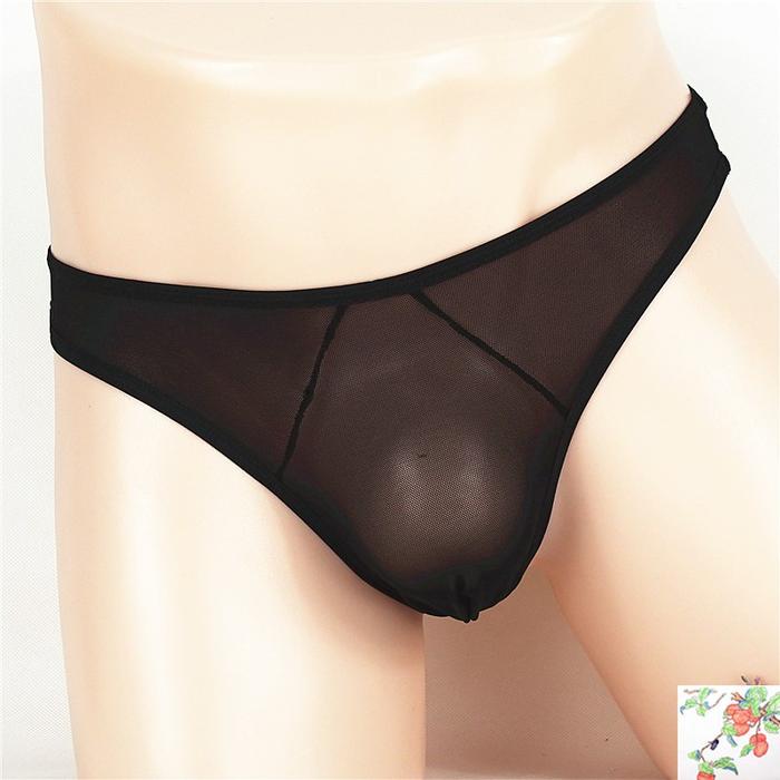 G String Pria Sexy Celana Calam Tipis Low Waist G String Transparan