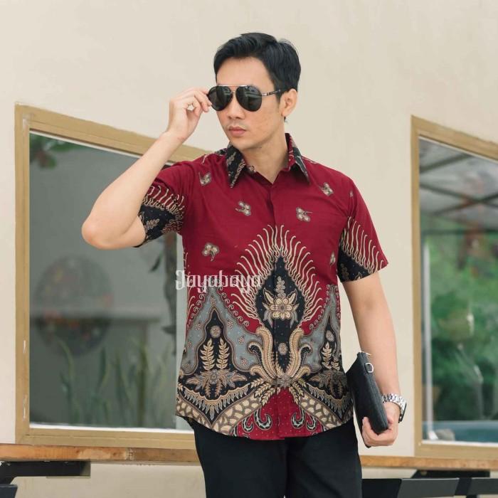 Jayabaya Batik Prabu Wijaya Kemeja Katun Lengan Pendek