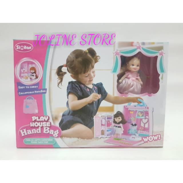 Mainan Anak Perempuan - Play House Hand Bag - Rumah Barbie - Mainan