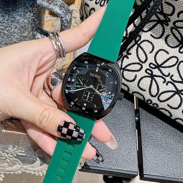 Diskon TICTOC Jam Tangan Wanita Modis Korea, Arloji Dial Besar Pita Ka