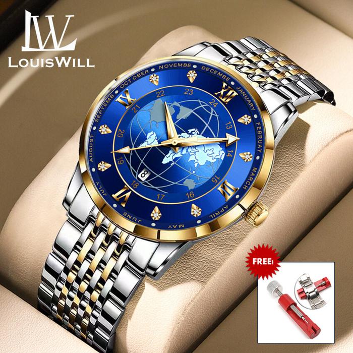 Promo LouisWill Jam Tangan Ultra Tipis Pria, Arloji Fashion Bumi Langi