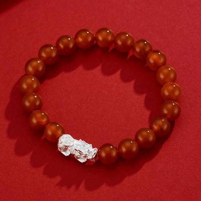 Ci gelang baru s925 alami perak giok gelang Pixiu premium