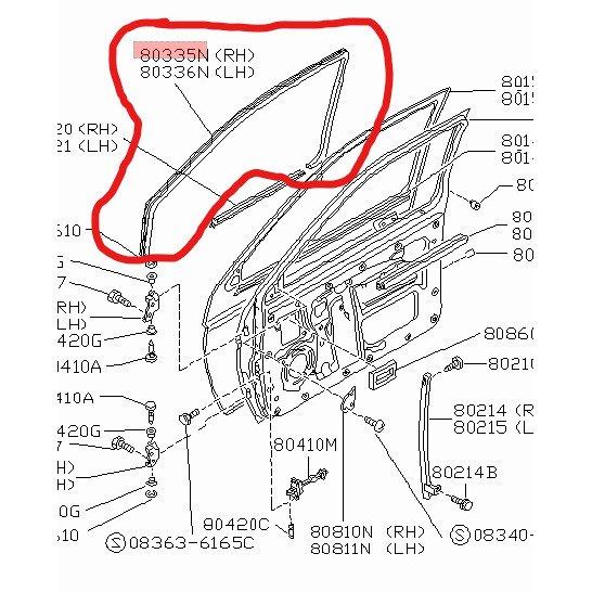 Terrano Karet Chanel Kaca Jendela Pintu Glass Run Rubber ORI NISSAN