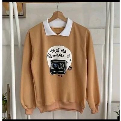OLD MOVIE SWEATER FASHION OUTERWEAR SWEATER BASIC WANITA REMAJA MUSLIM