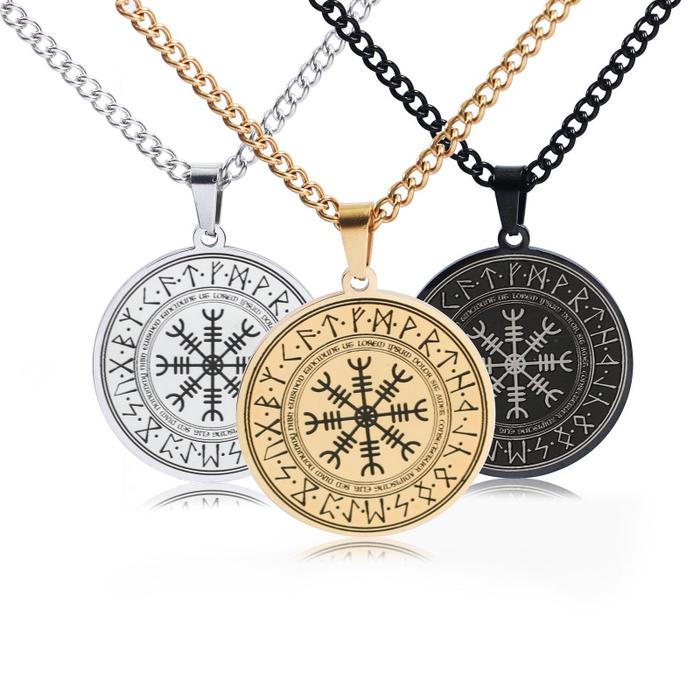 Matahari Pria Viking Jewelry Runic Amulet- & Jimat- Kalung Liontin