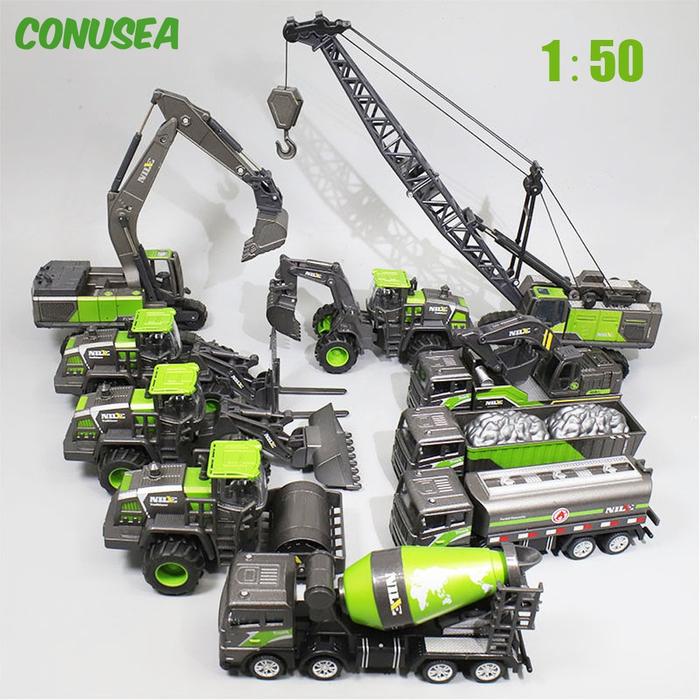 1:50 Model Produk Mobil Truk Ekskavator Crane Ekskavator Teknik