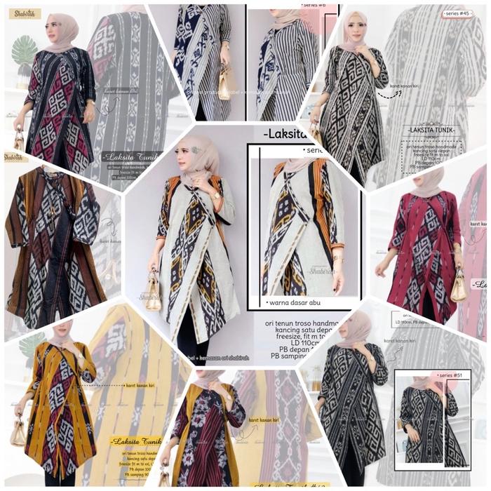 TERMURAH COD - LAKSITA TUNIK (ATASAN BATIK TENUN TROSO HANDMADE /