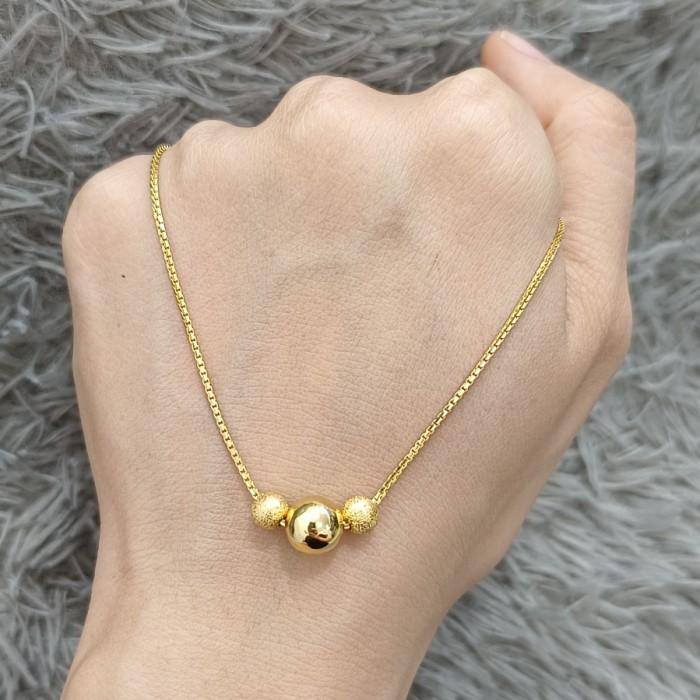 terbaru kalung wanita model bola variasi simpel minimalis emas