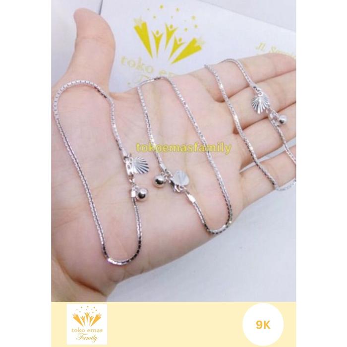 Gelang emas putih Kadar 420 9K model italy 1 - 3 gram an Diskon