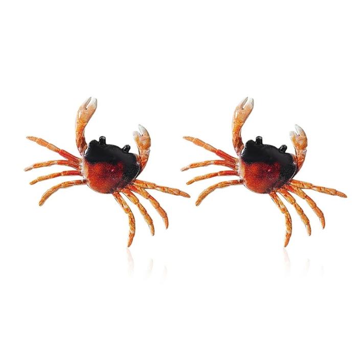 Selan Kartun Kepiting Drop Anting Lucu Gaya Bohemian Akrilik Kepiting