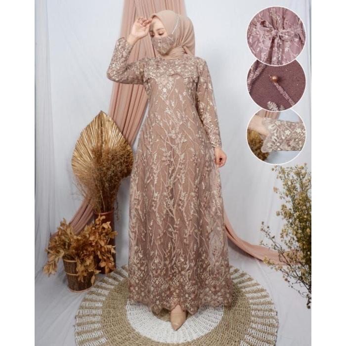 Gamis Vinola dress Wanita Terbaru dress Kekinian dress Hijab dress Fas