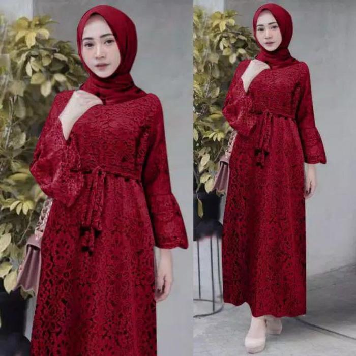 Maxi Yasina Gamis Brukat Muslim