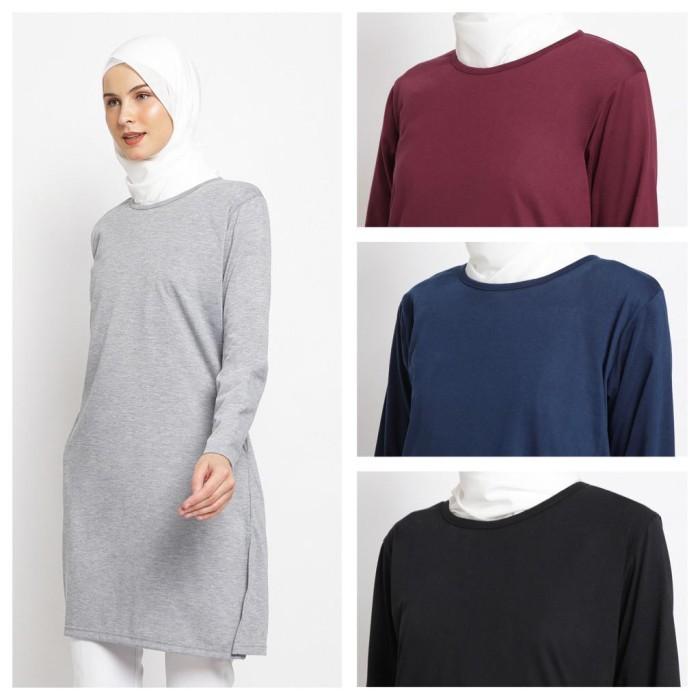 Hazimah Tunik Kaos Muslimah Polos Murah Katun