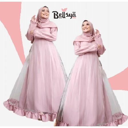 Syari Khalila Jumbo Xxxl Gamis Brukat Payung Klok Lapis Furing Busui L