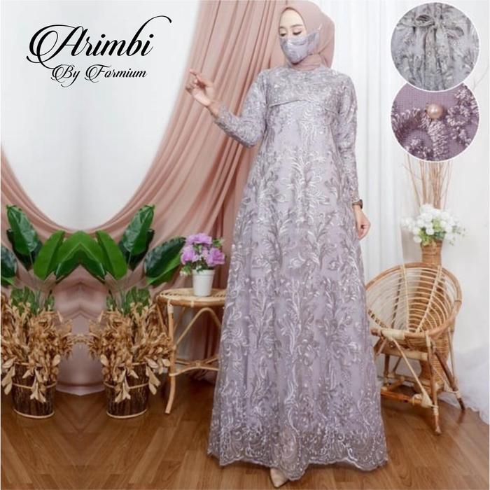 Gamis Brukat Terbaru Tile 2021 Mewah Tille Pesta gamis Maxi Zarki Jumb