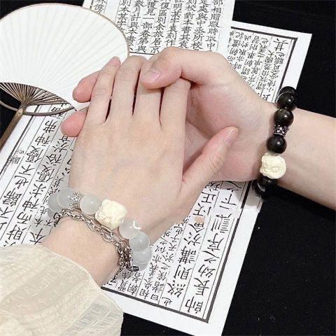 gelang Singa Gaya Cina Baru Menguntungkan Ruyi Obsidian Bracelet