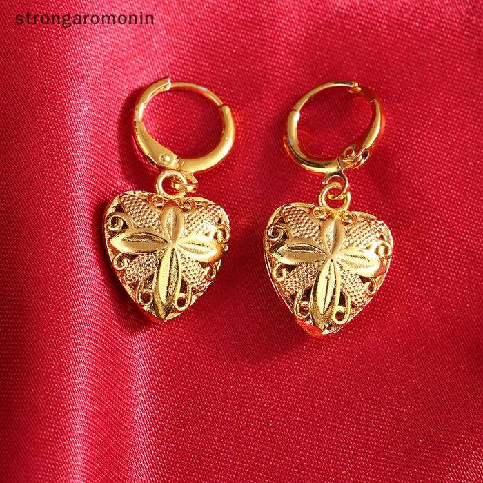 Strongaromonin 1Set Perhiasan Manik Emas Imitasi Set Kalung & Liontin