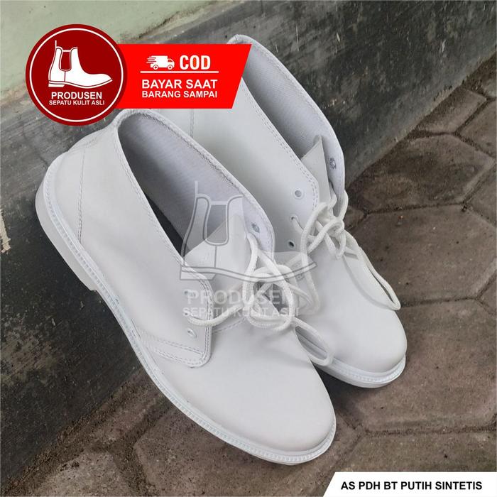 SEPATU PANTOFEL PDH PDU PUTIH PRIA UPACARA PENGIBAR BENDERA PASKIBRA