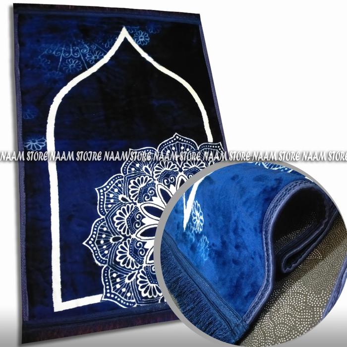 READY! Sajadah Tebal Quilting Embos Motif Bunga Ukuran Besar 110x70cm