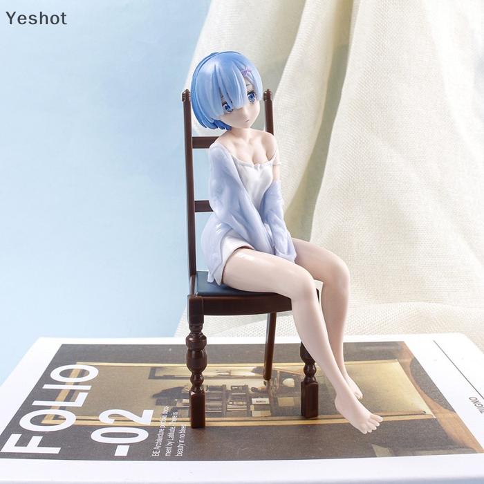 Yeshot Anime Jepang Kawaii Gadis Piyama Figure Kursi Rem PVC
