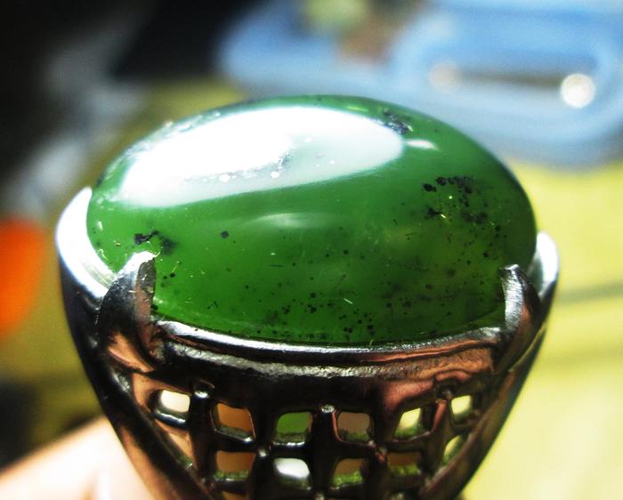 size jumbo 26x18x10mm Natural Badar Besi Hijau Botol full kristal