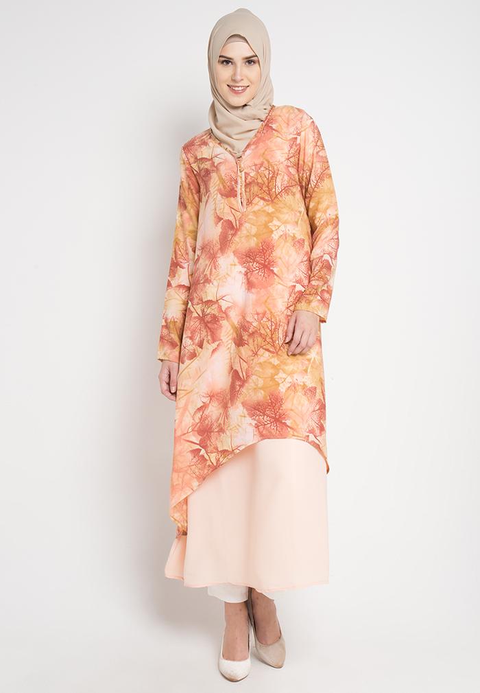 Jinny Maxi Dress In Peach Print